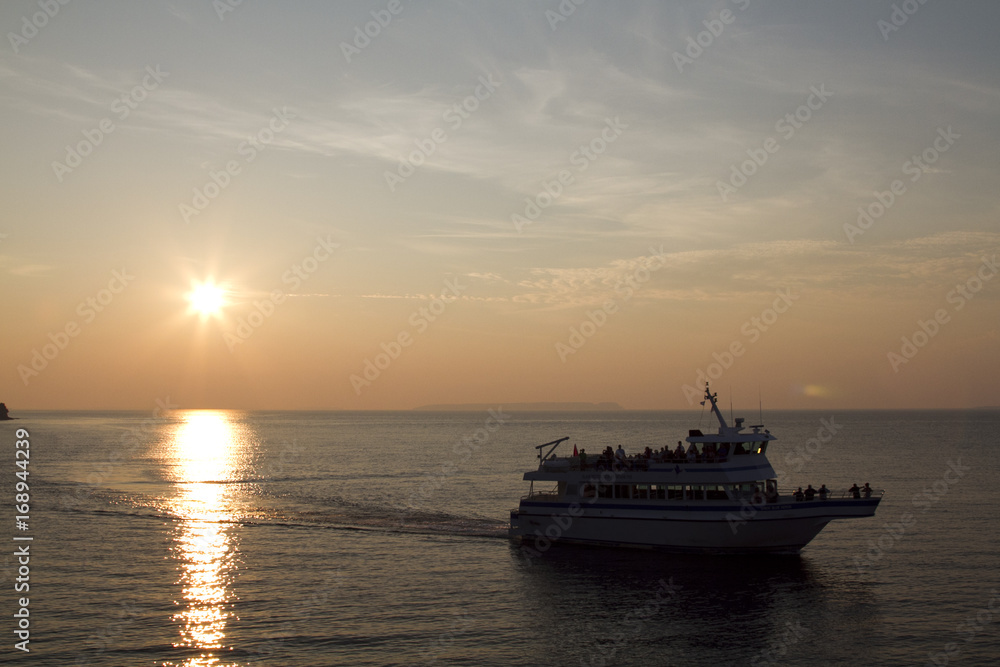 Sunset with a ship