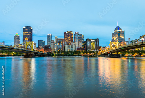 Skyline of Pittsburgh  Pennsylvania fron Allegheny Landing across the Allegheny River