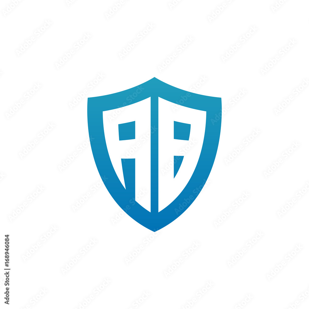 Initial letter AB, shield logo, modern blue color
Initial letter AB, shield logo, modern blue color