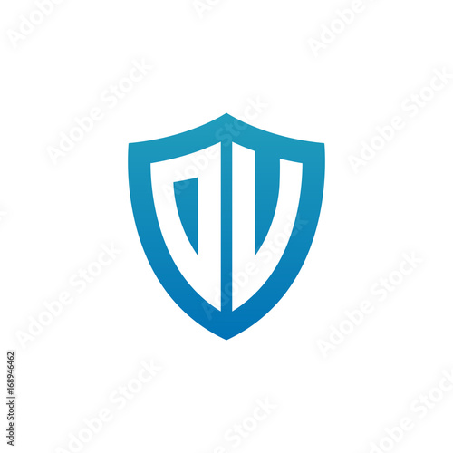 Free Download Initial letter DV, shield logo, modern blue color - GFXLoad