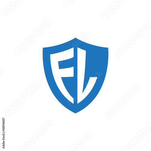 Initial letter FL, shield logo, modern blue color Free Download Initial letter FL, shield logo, modern blue color - GFXLoad