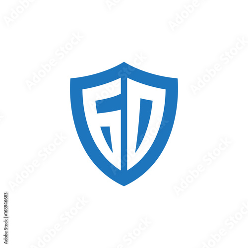 Free Download Initial letter GD, shield logo, modern blue color - GFXLoad