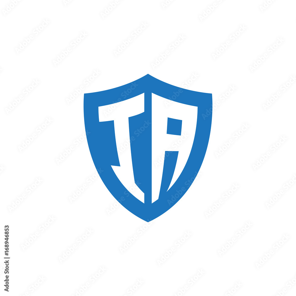 Initial letter IA, shield logo, modern blue color Initial letter IA, shield logo, modern blue color