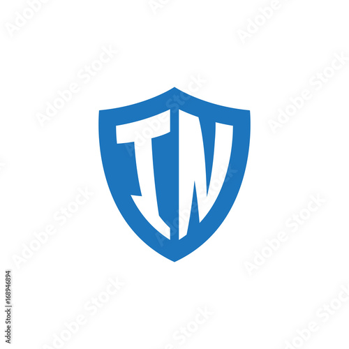 Initial letter IN, shield logo, modern blue color Free Download Initial letter IN, shield logo, modern blue color - GFXLoad