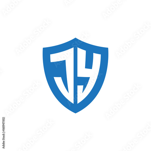 Free Download Initial letter JY, shield logo, modern blue color - GFXLoad