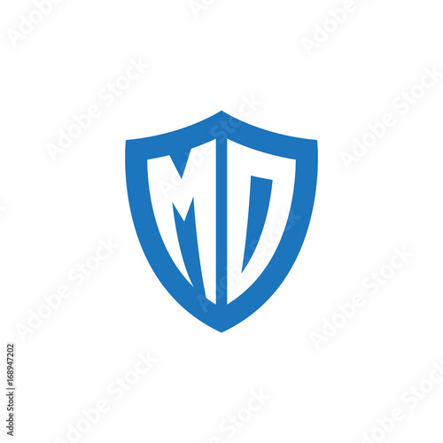 Free Download Initial letter MD, shield logo, modern blue color - GFXLoad