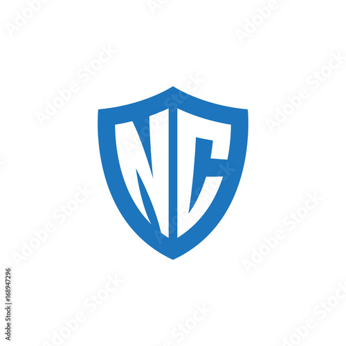 Free Download Initial letter NC, shield logo, modern blue color - GFXLoad
