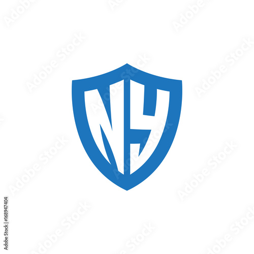 Free Download Initial letter NY, shield logo, modern blue color - GFXLoad