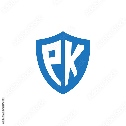 Free Download Initial letter PK, shield logo, modern blue color - GFXLoad