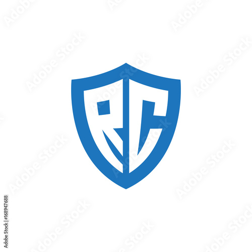 Free Download Initial letter RC, shield logo, modern blue color - GFXLoad