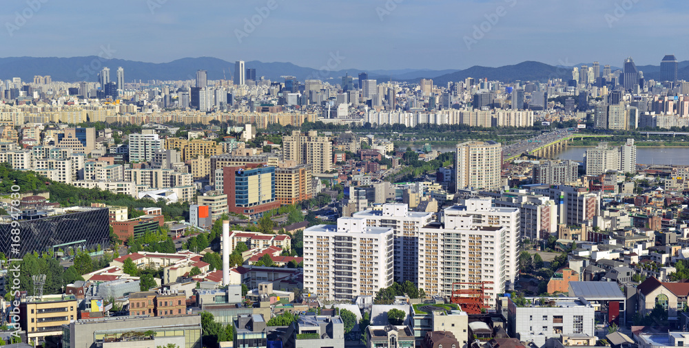 The sprawling city of Seoul, in South Korea located roughly 35 miles from the DMZ of North Korea