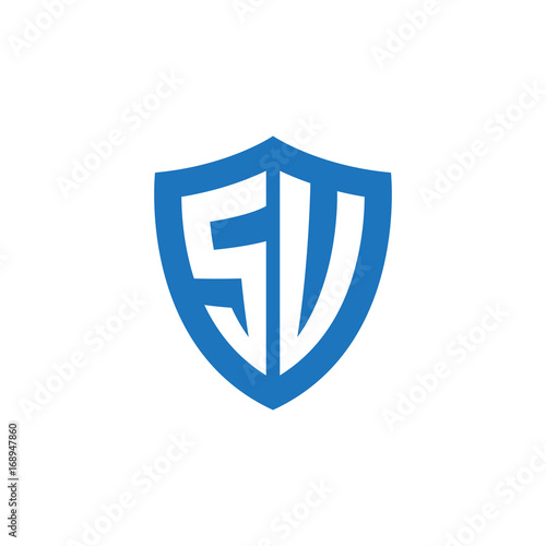 Initial letter SU, SV, shield logo, modern blue color Free Download Initial letter SU, SV, shield logo, modern blue color - GFXLoad