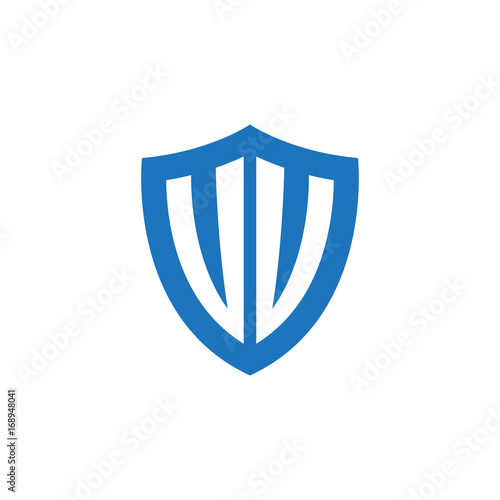 Free Download Initial letter VV, UU, shield logo, modern blue color - GFXLoad