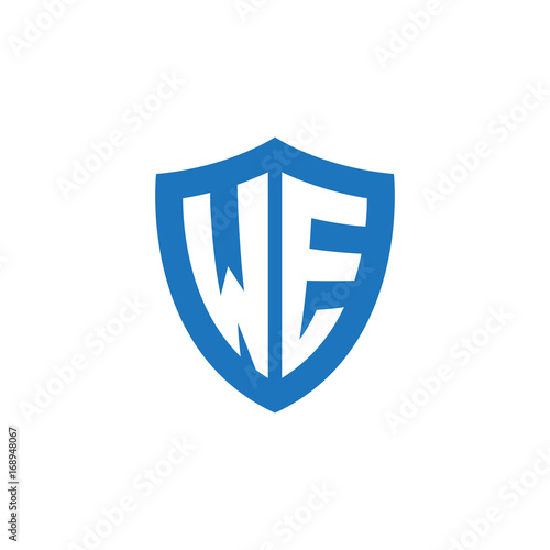 Free Download Initial letter WE, shield logo, modern blue color - GFXLoad