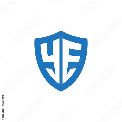 Free Download Initial letter YE, shield logo, modern blue color - GFXLoad