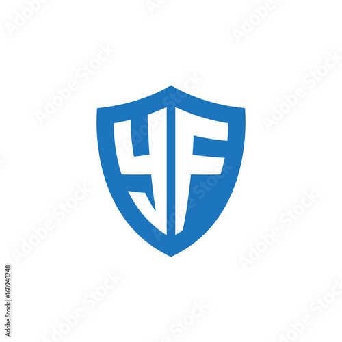 Free Download Initial letter YF, shield logo, modern blue color - GFXLoad