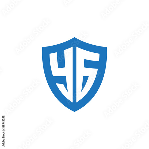Free Download Initial letter YG, shield logo, modern blue color - GFXLoad