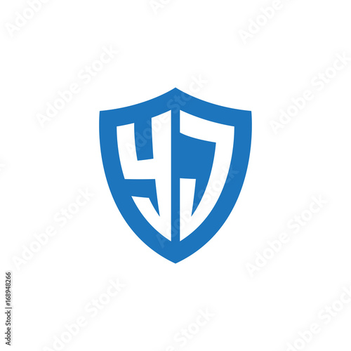 Initial letter YJ, shield logo, modern blue color Free Download Initial letter YJ, shield logo, modern blue color - GFXLoad