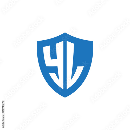 Free Download Initial letter YL, shield logo, modern blue color - GFXLoad