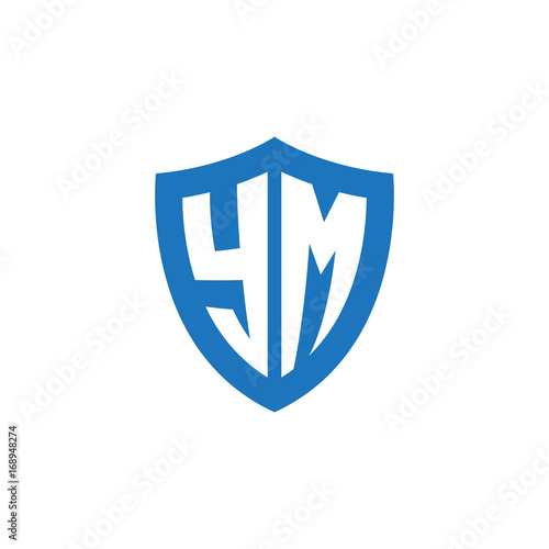 Free Download Initial letter YM, shield logo, modern blue color - GFXLoad