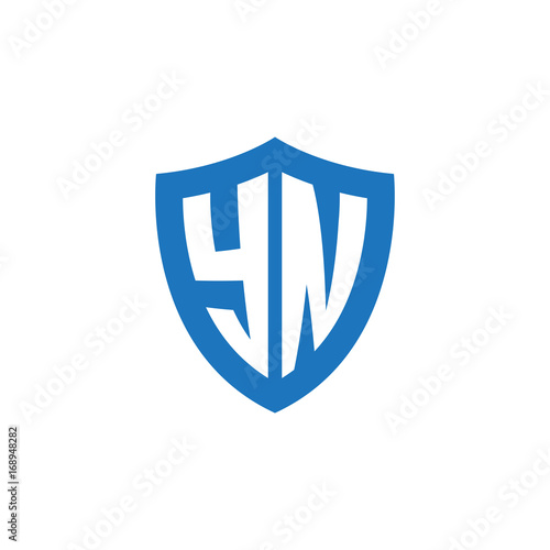 Initial letter YN, shield logo, modern blue color Free Download Initial letter YN, shield logo, modern blue color - GFXLoad