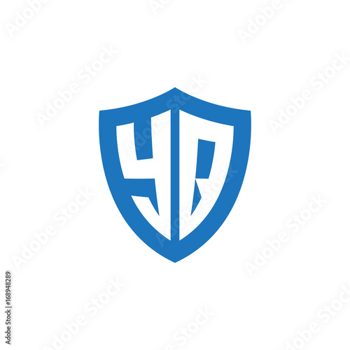 Initial letter YQ, shield logo, modern blue color Free Download Initial letter YQ, shield logo, modern blue color - GFXLoad