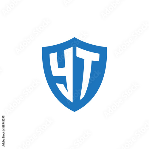 Free Download Initial letter YT, shield logo, modern blue color - GFXLoad