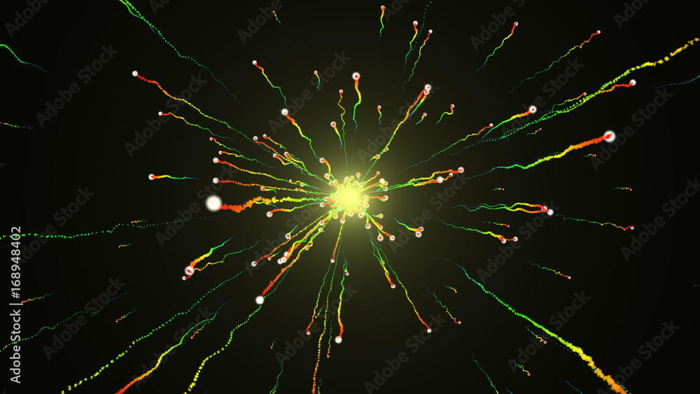 Fototapeta premium 3d rendering Holiday background with Glittering Star Particle. 8K Ultra HD Resolution