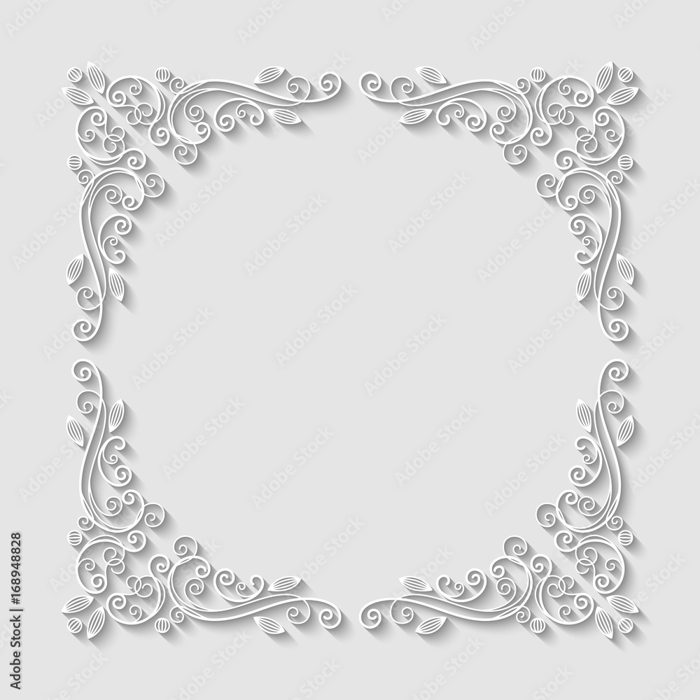 Abstract decorative 3d floral frame. Vector Illustration Abstract decorative 3d floral frame. Vector Illustration