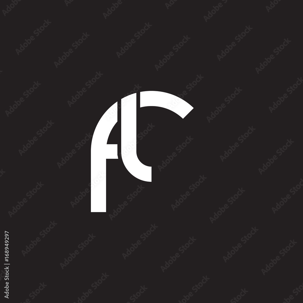Initial lowercase letter logo fl, lf, l inside f, monogram rounded shape, white color on black background Initial lowercase letter logo fl, lf, l inside f, monogram rounded shape, white color on black background
