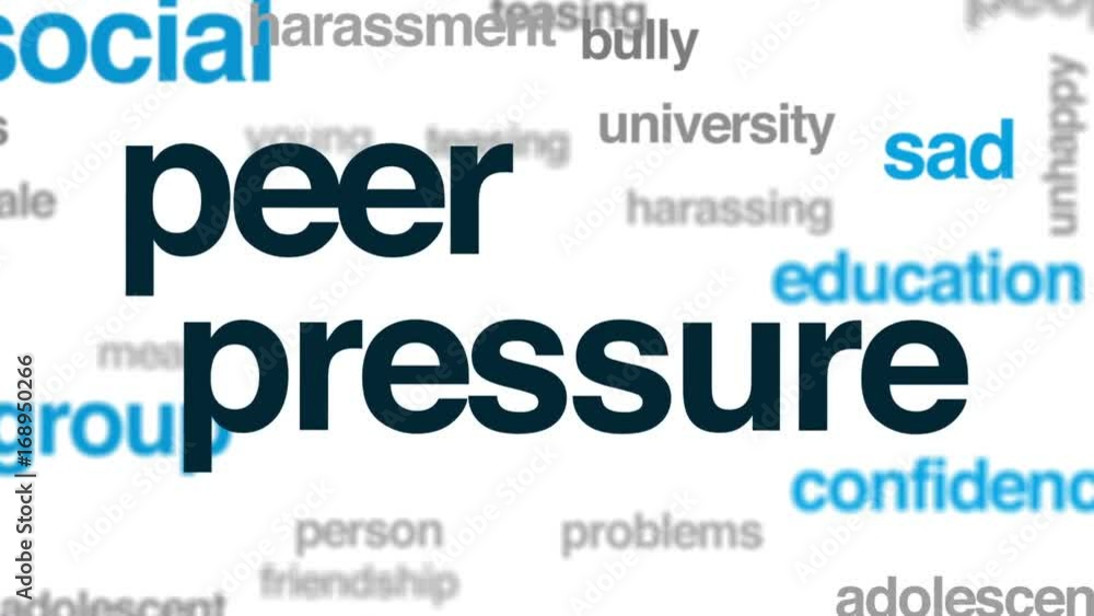 Peer pressure animated word cloud, text design animation. Peer pressure animated word cloud, text design animation.
