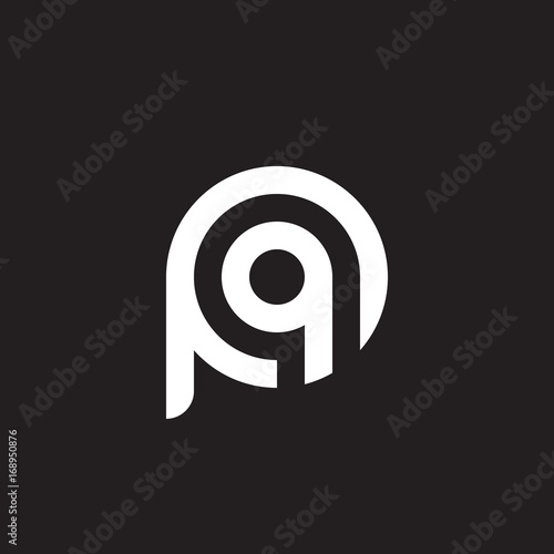Initial Lowercase Letter Logo Pq Qp Q Inside P Monogram Rounded Shape White Color On Black Background Stock Vector Adobe Stock