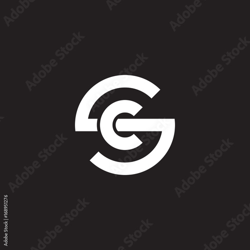 Initial lowercase letter logo sc, cs, c inside s, monogram rounded shape, white color on black background