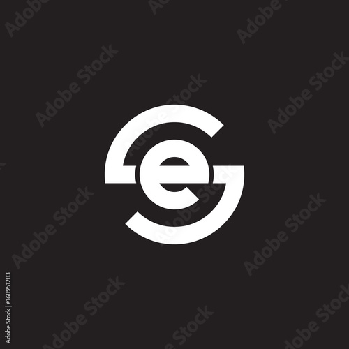Initial lowercase letter logo se, es, e inside s, monogram rounded shape, white color on black background