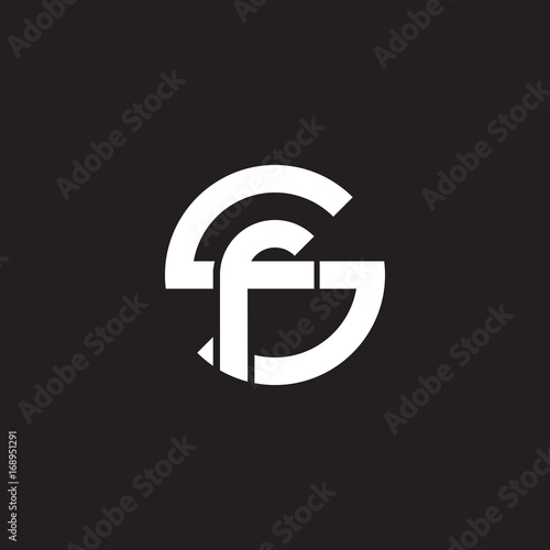 Initial lowercase letter logo sf, fs, f inside s, monogram rounded shape, white color on black background