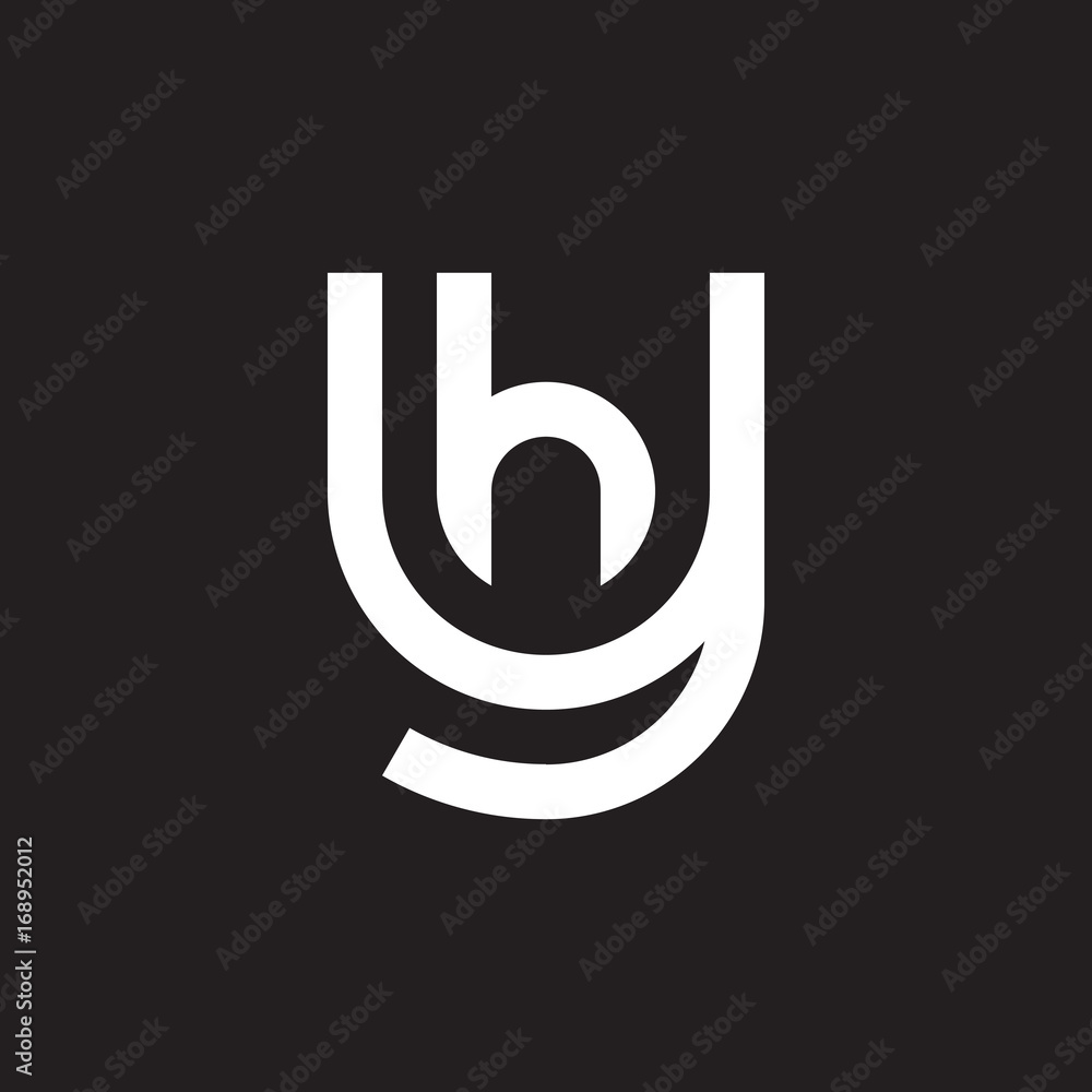 Initial lowercase letter logo yh, hy, h inside y, monogram rounded shape, white color on black background
Initial lowercase letter logo yh, hy, h inside y, monogram rounded shape, white color on black background