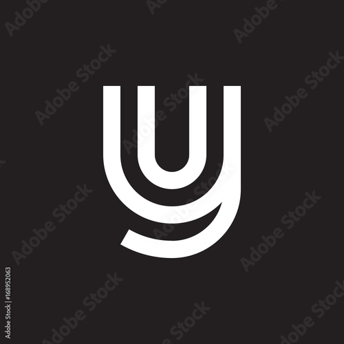 Initial Lowercase Letter Logo Yu Uy U Inside Y Monogram Rounded Shape White Color On Black Background Stock Vector Adobe Stock