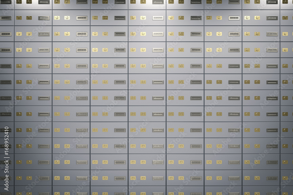safe deposit boxes or strongboxes background