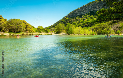 Summer canoeing in Garner State Park, Texas