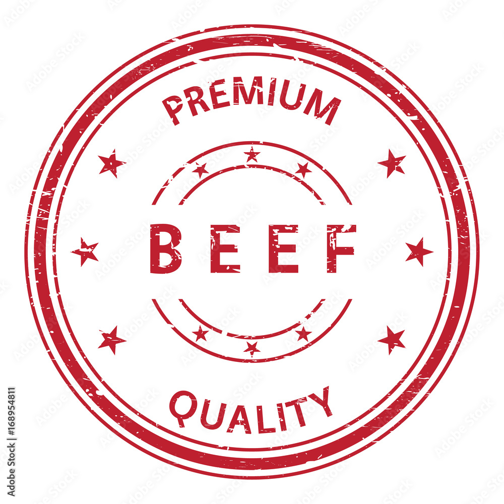 Beef and premium quality stamp. Beef rubber stamp. Vector Beef stamp