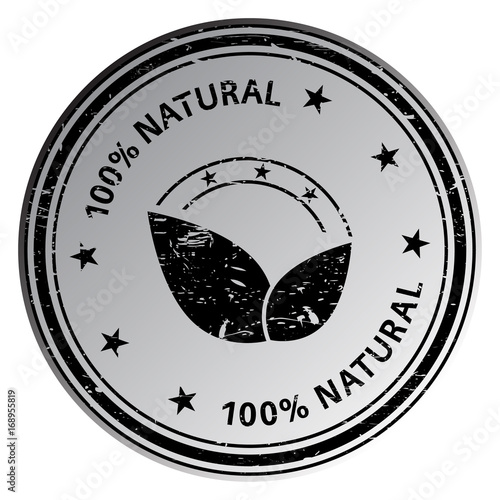 100 percent natural with leaf icon. Natural stamp. Natural rubber stamp. Vector Natural stamp. Natural Grunge stamp. Roter stempel.