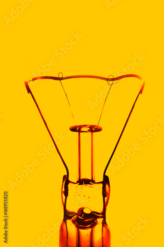 closeup macro heat tungsten filament light bulb inside grow art photography photo