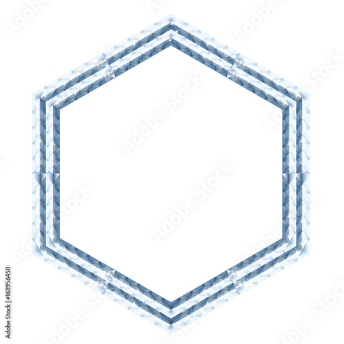 ダブル六角形のブルーダイヤモンドのオーナメント　ミディアム｜ダイヤのオーナメント、飾り罫｜Ornaments of texture of diamonds　Hexagon