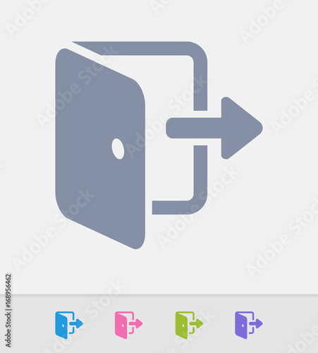 Door & Exit Arrow - Granite Icons. A professional, pixel-perfect icon designed on a 32x32 pixel grid and redesigned on a 16x16 pixel grid for very small sizes