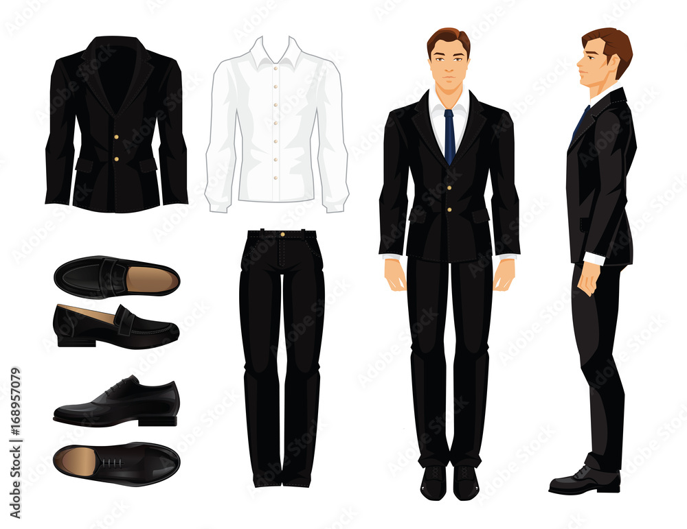 Vector illustration of corporate dress code. Businessman or professor ...