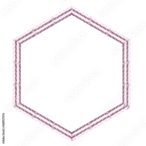 ダブル六角形のピンクダイヤモンドのオーナメント　ライト｜ダイヤのオーナメント、飾り罫｜Ornaments of texture of diamonds