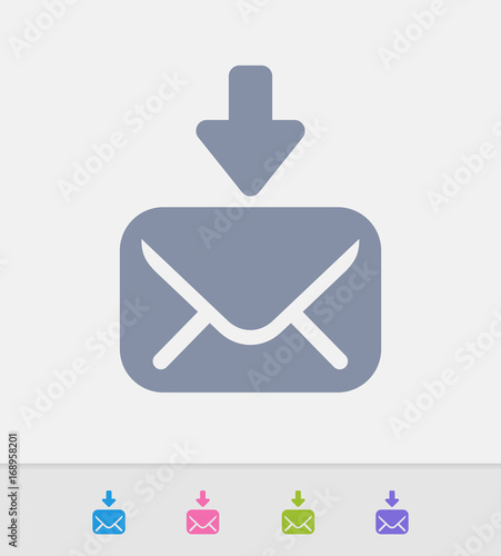 Mail Inbox - Granite Icons. A professional, pixel-perfect icon designed on a 32x32 pixel grid and redesigned on a 16x16 pixel grid for very small sizes