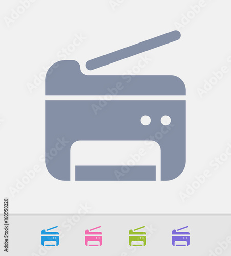 Multifunctional Printer - Granite Icons. A professional, pixel-perfect icon designed on a 32x32 pixel grid and redesigned on a 16x16 pixel grid for very small sizes