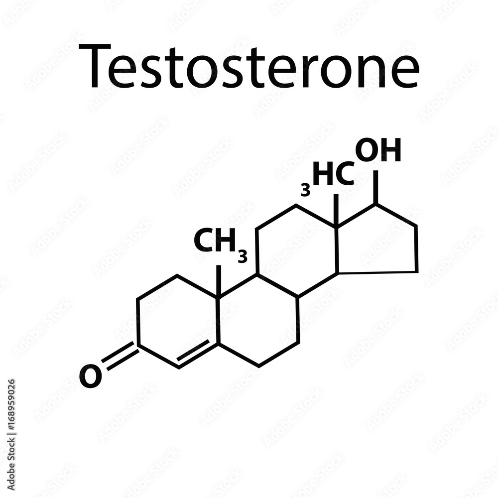 The chemical molecular formula of the hormone testosterone. Male sex hormone. Infographics Vector illustration The chemical molecular formula of the hormone testosterone. Male sex hormone. Infographics Vector illustration