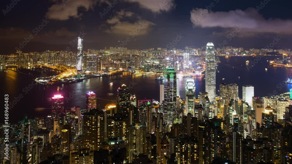 Timelapse of Hong Kong metropolis at night Timelapse of Hong Kong metropolis at night
